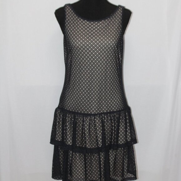 Jessica Simpson Navy Lace Dress w/Beige Lining - Picture 1 of 14